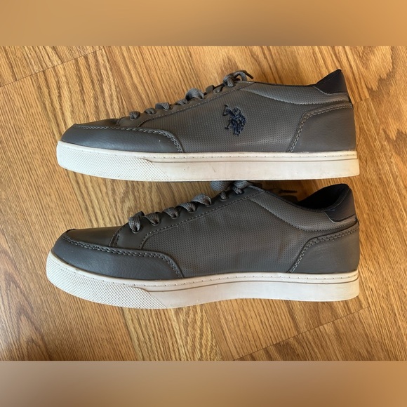 Men’s Polo Assn Sneaker Shoe Gray Blue Navy Size 12 Ralph Lauren Casual - Picture 2 of 12